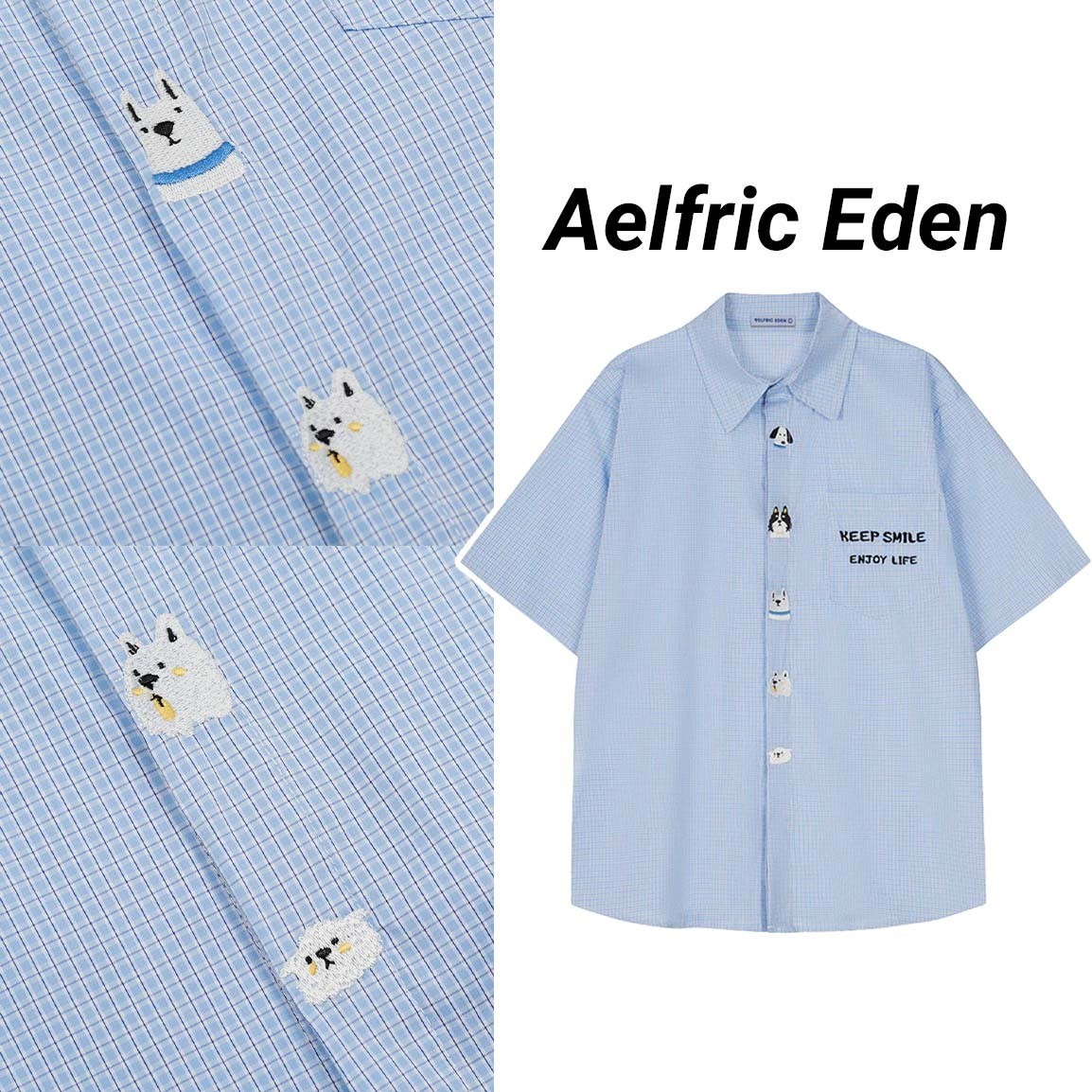 ◆Aelfric Eden◆Cartoon Embroidery 半袖シャツ 送料込