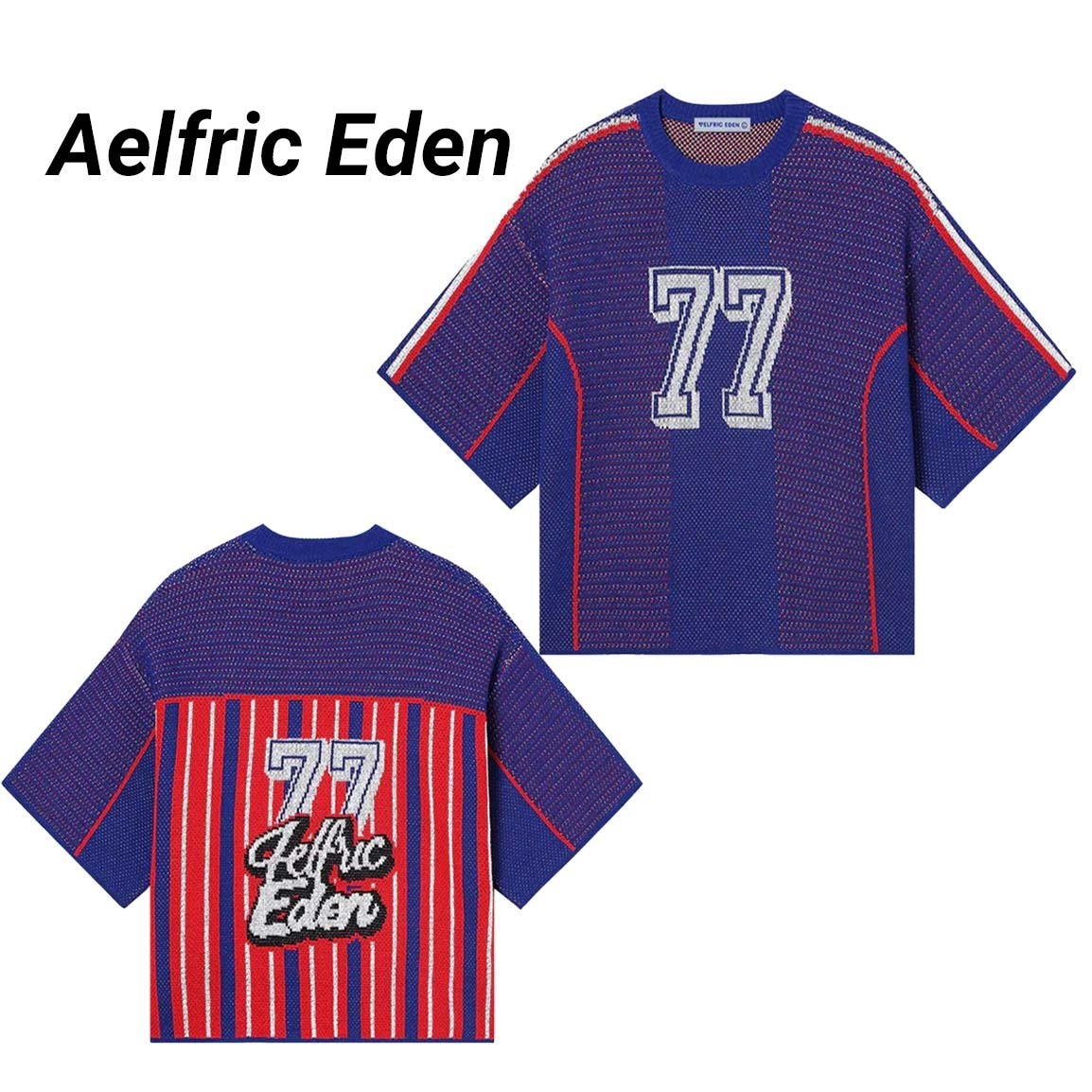 ◆Aelfric Eden◆Stripe Number Knit 半袖Tシャツ 送料込