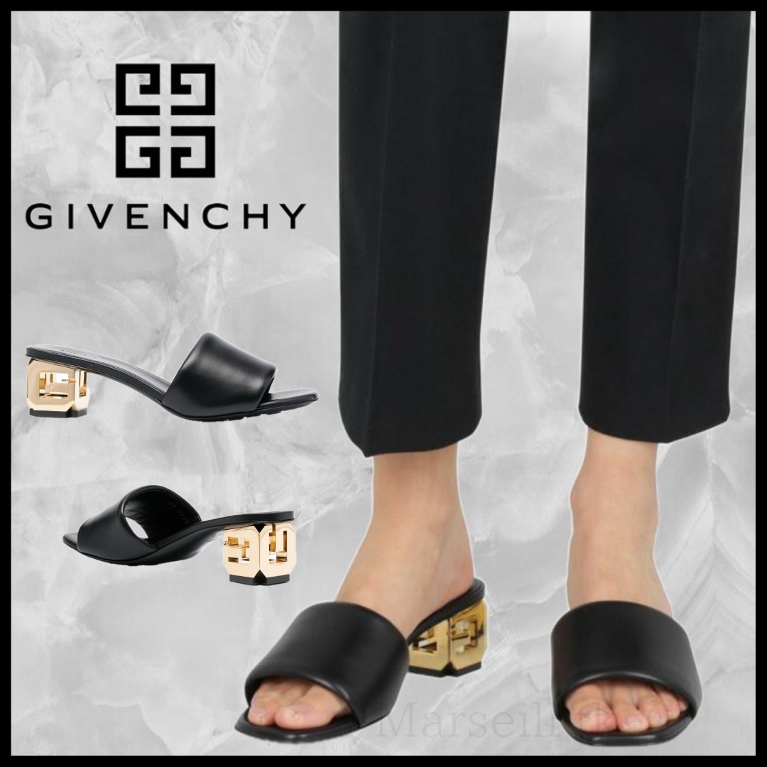 新作【GIVENCHY】スムースレザー Gキューブ サンダル BE3082E1Q4