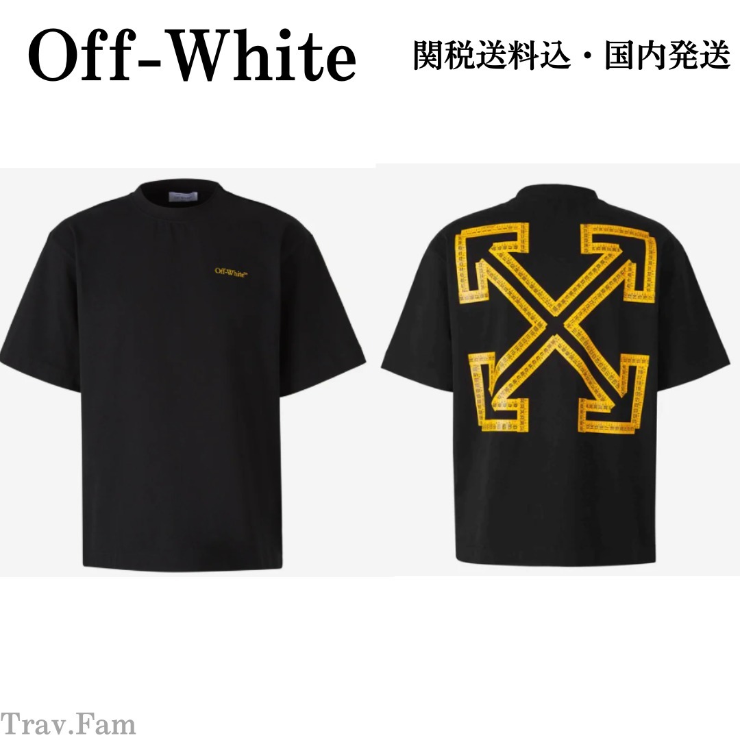 【Off-White】テープ アロー ロゴ コットンTシャツ 関税送料込