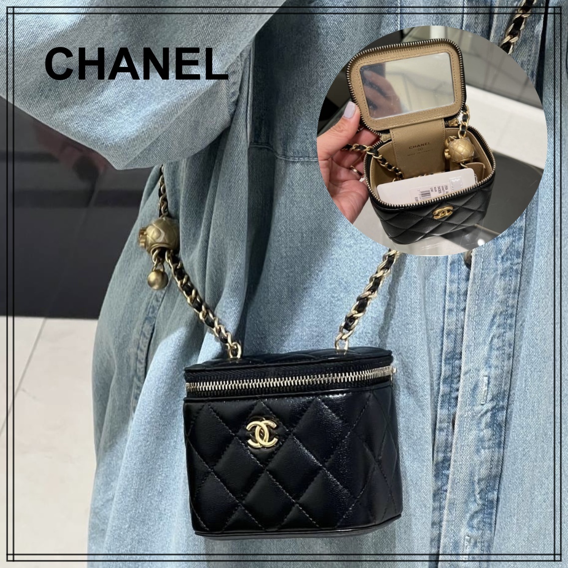 チェーン調節可【CHANEL】ミニサイズが可愛い バニティバッグ