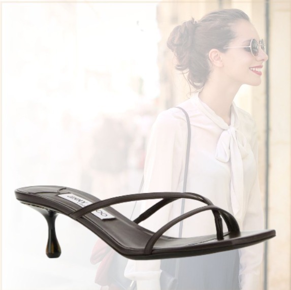 気品【Jimmy Choo】 Etana Mule 50 レザー クロッグ