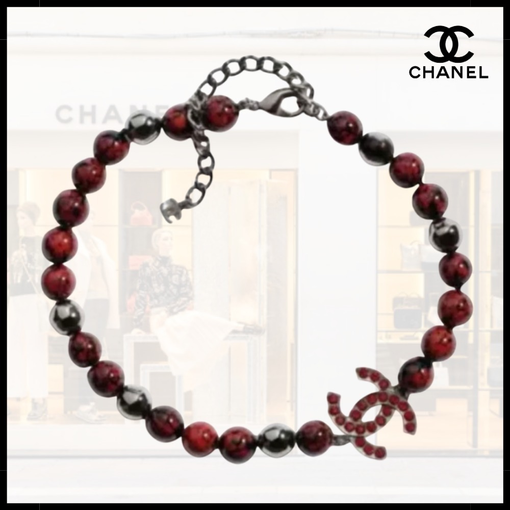 【上品×存在感♪】CHANEL ブレスレット CCマーク レッド 25A