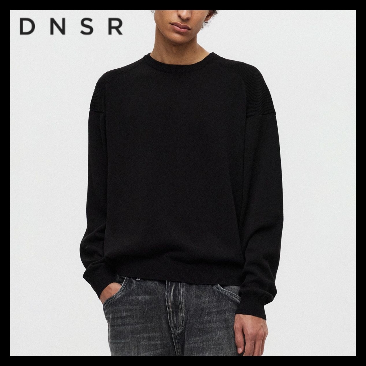 ★DNSR★ Armor Round Crop Knit Black
