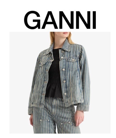 ジャケット GANNI Light Stripe Denim Jacket
