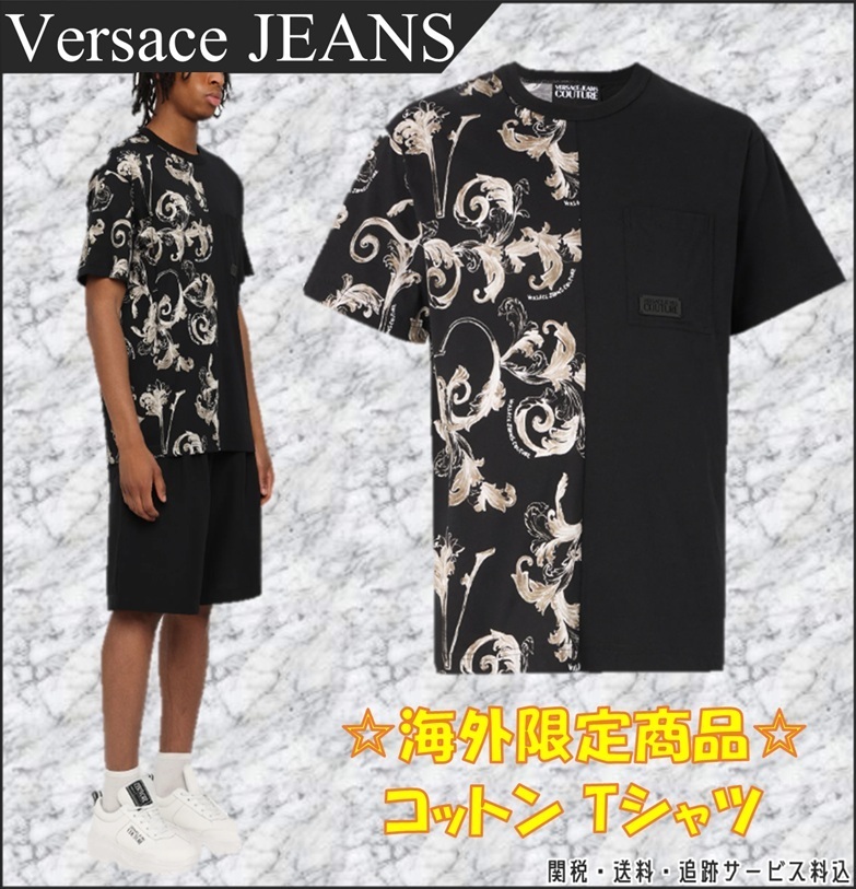 【Versace JEANS】コットン Tシャツ ☆海外限定商品☆ Black