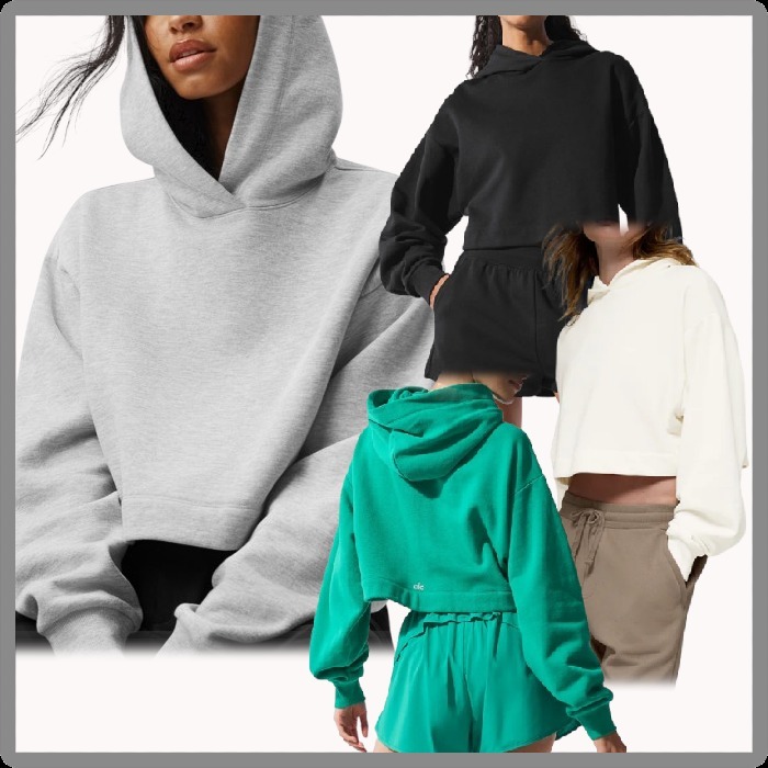 関税負担なし◆ALO Yoga◆Bae Hoodie クロップドフーディー ロゴ