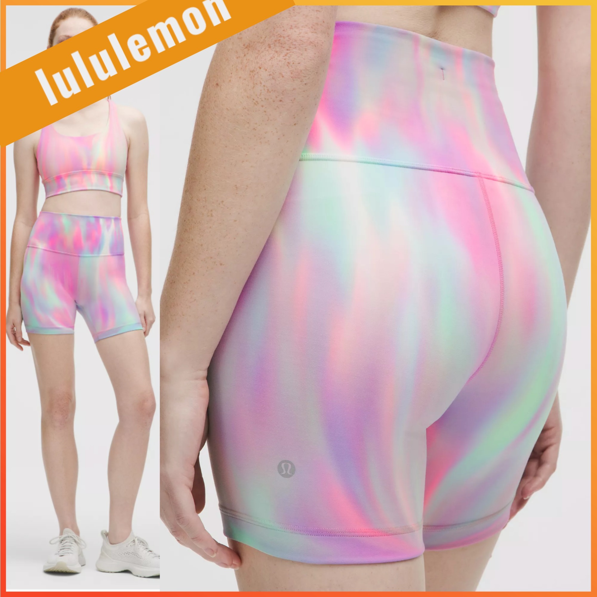 lululemon☆サイケ柄・トレーニングショーツ Wunder Train 6\