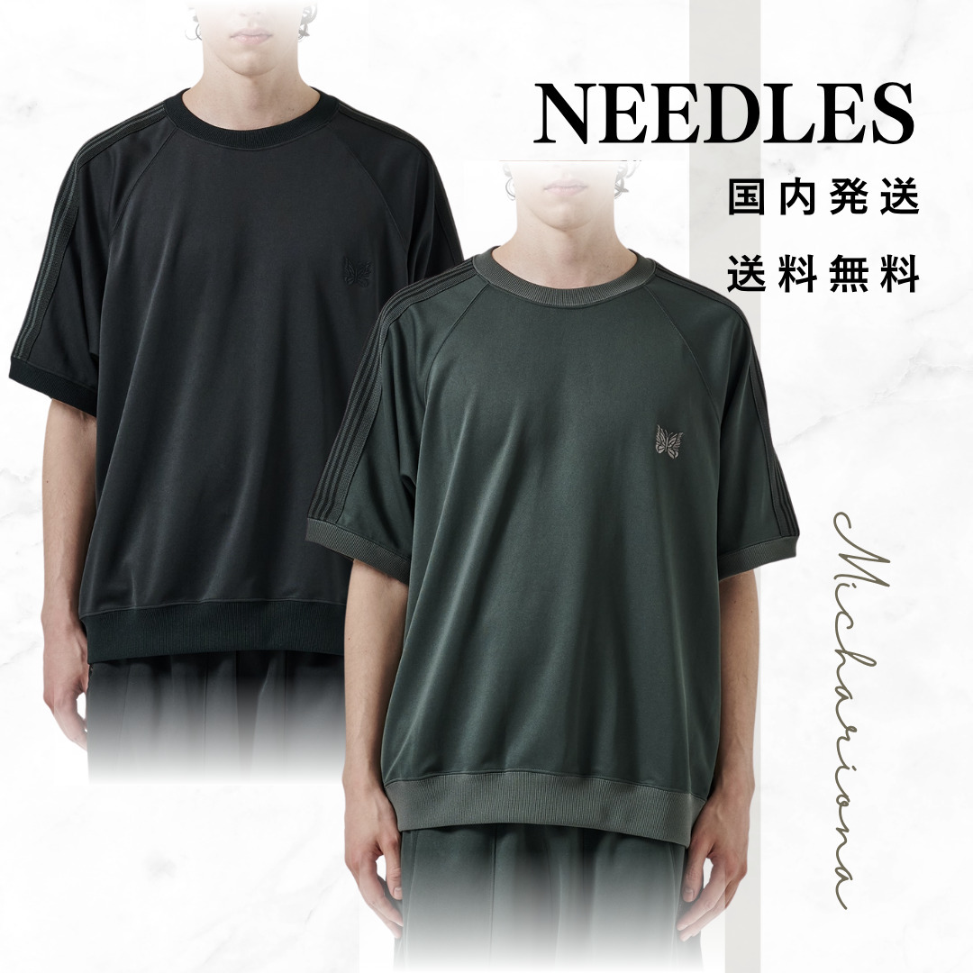 別注 Needles Track クルーネックシャツ ジャージー 半袖 全2色