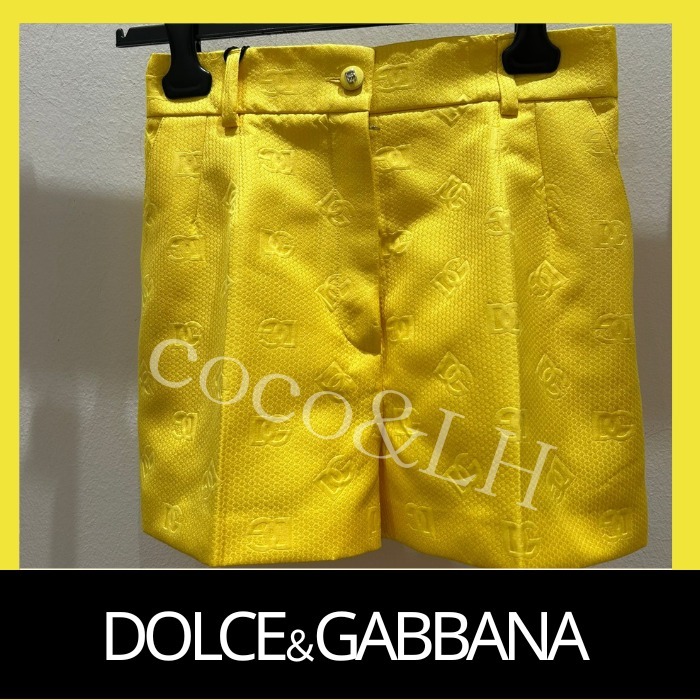 Dolce&Gabbana DGロゴ イエロー ジャカード ショートパンツ