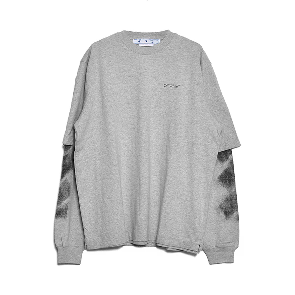 国内発送☆Off-White☆UMBO ARROW DOUBLE L/S TEE/GRAY