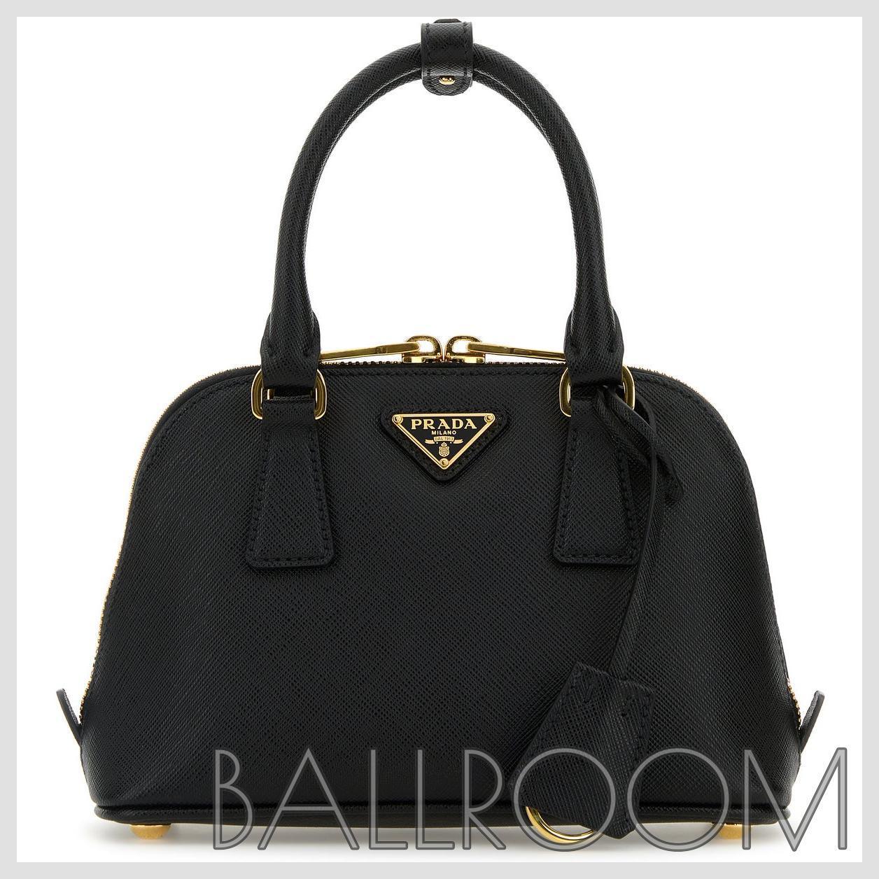 ハンドバッグ PRADA BLACK LEATHER HANDBAG