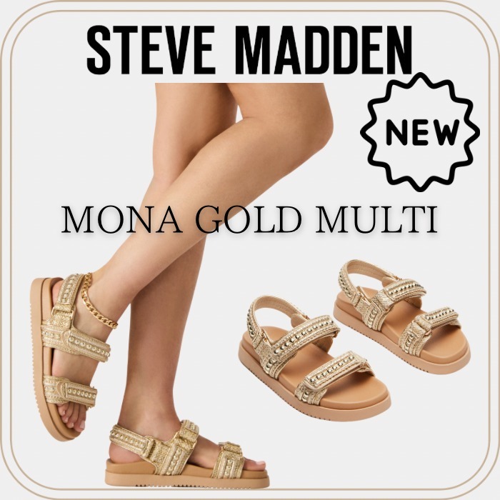 新作*Steve Madden* 海外人気 MONA ゴールドサンダル(送料込)