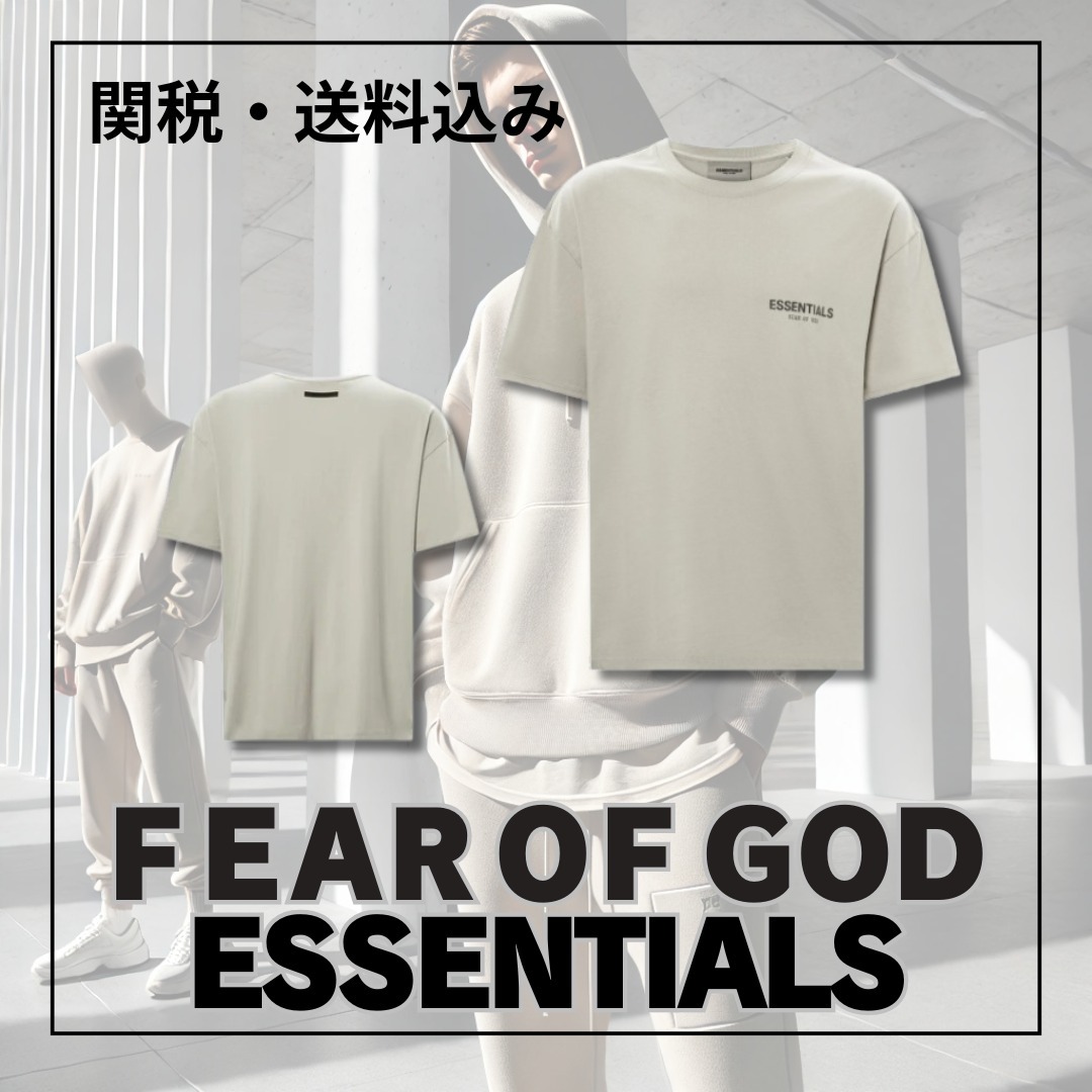 関税込み＊FEAR OF GOD ESSENTIALS＊FW21 ロゴ Tシャツ ベージュ