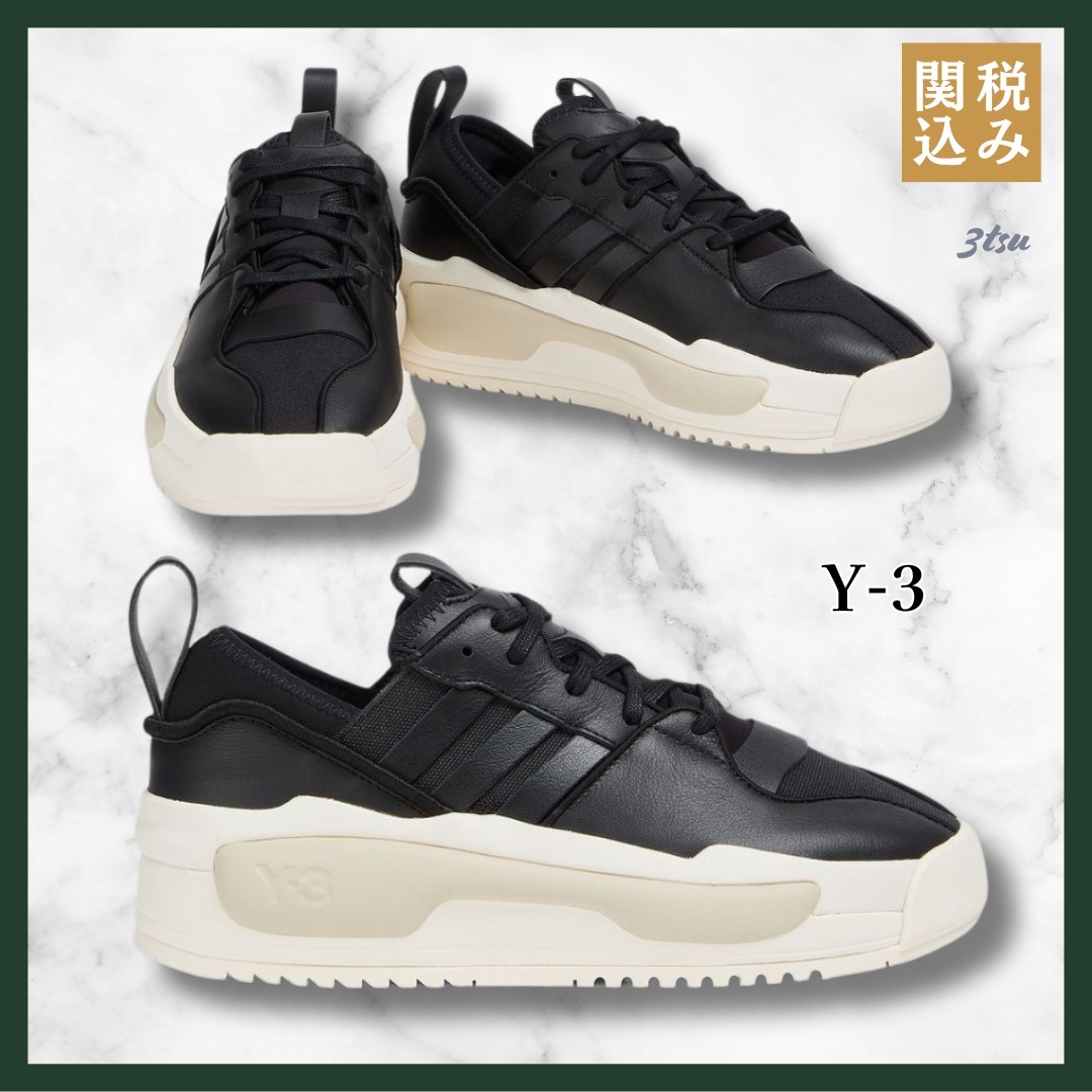 Y-3★Rivalry ネオプレン&レザー スニーカー ブラック メンズ 靴
