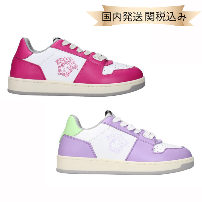国内発送【VERSACE】メドゥーサ スニーカー ピンク パープル