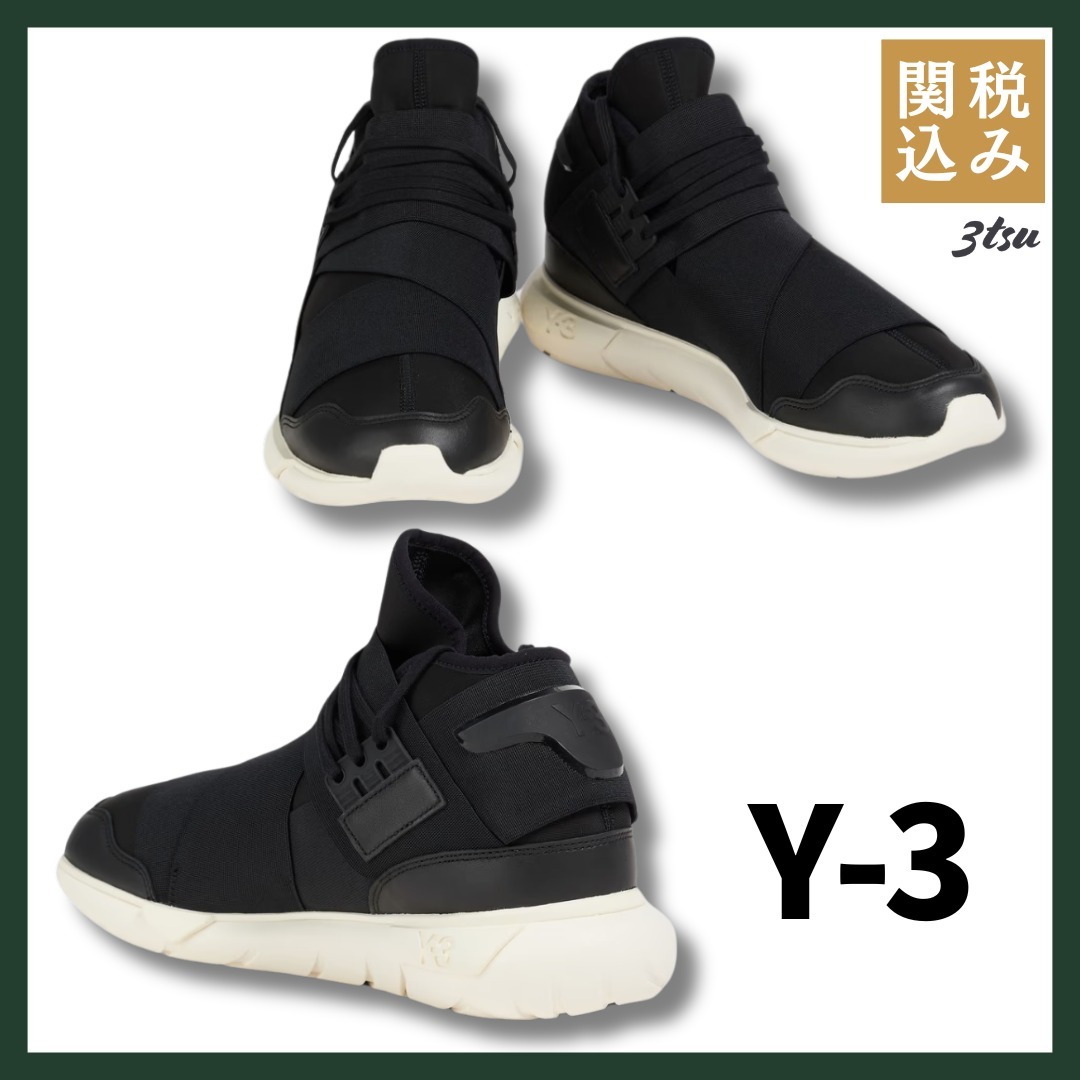 Y-3★Qasa ネオプレン ハイカットスニーカー 靴 ブラック メンズ