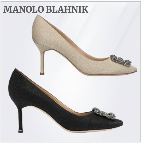 【Manolo Blahnik】70mm Hangisi ルレックス フラットシューズ