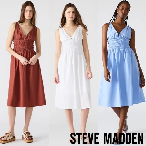 Steve Madden スティーブマデン カッシー コットン ミディドレス