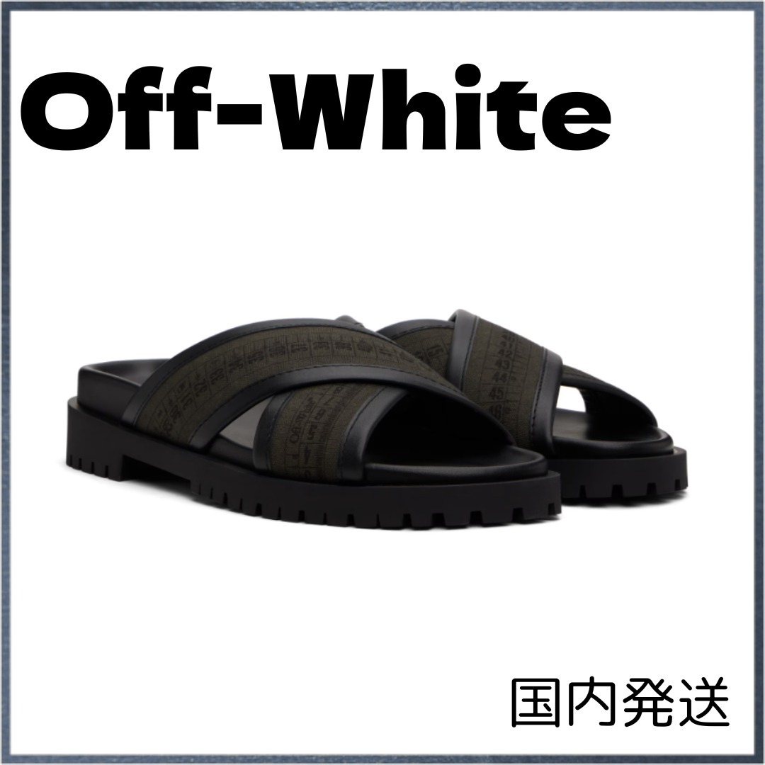 【off-white】 メンズ サンダル スリッポン ロゴ 国内発送