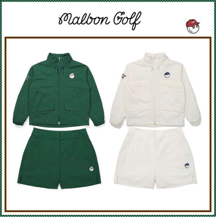 【MALBON GOLF】Outpocket lightweight jacket + half pants set