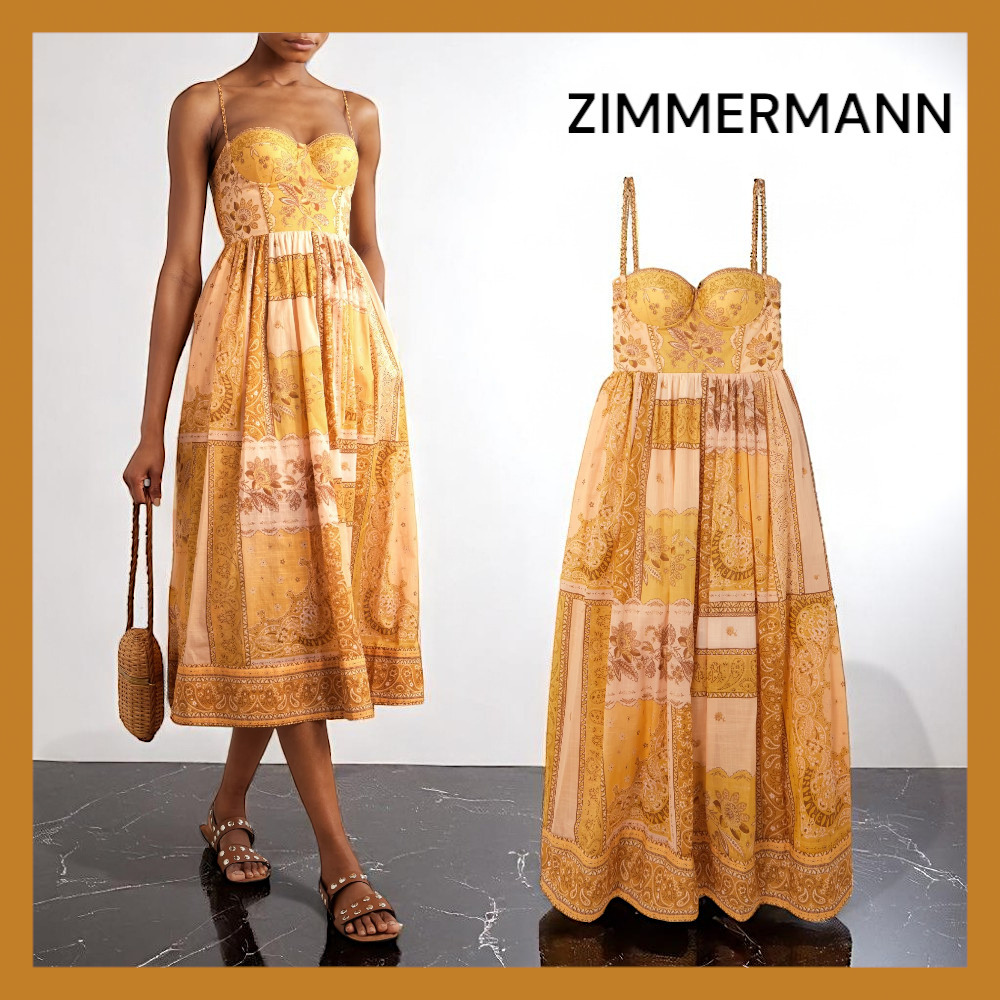 【ZIMMERMANN】コットンボイル バンダナプリント ワンピース