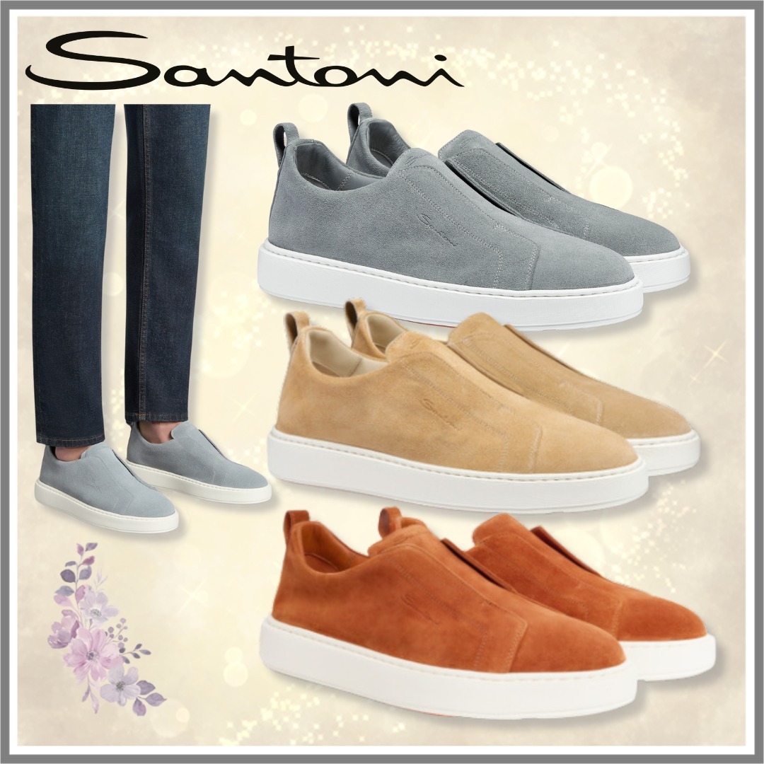 【SANTONI】スエード スリッポン スニーカー