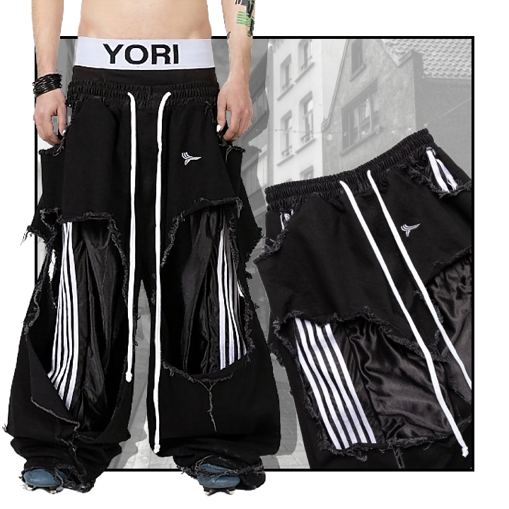 YORI SPORT ★【デニム パンツ】Tattered Double-Layer Basket