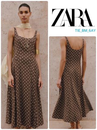 リネン（麻） ZARA(ザラ) ワンピース(レディース) - 海外通販のBUYMA
