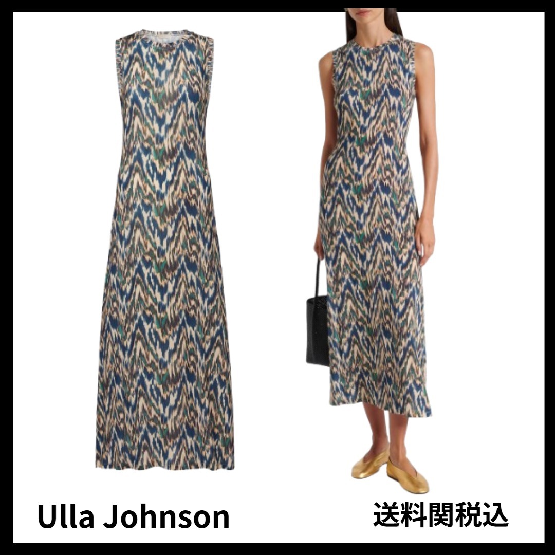 送料関税込★Ulla Johnson★Orlaプリントジャージーミディドレス