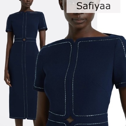 【Safiyaa】Janan ドレス ミディ クリスタル カットアウト