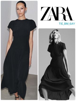 ZARA(ザラ) / 長袖ワンピース/S/ブラック | 古着の販売・通販