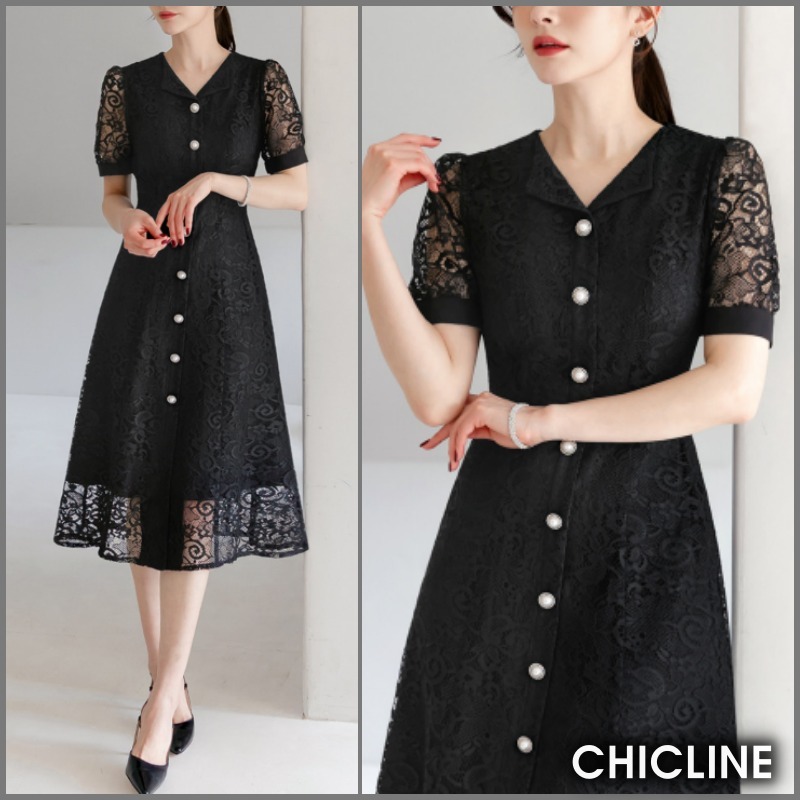 ★ChicLine★ ディアント パールレースワンピース