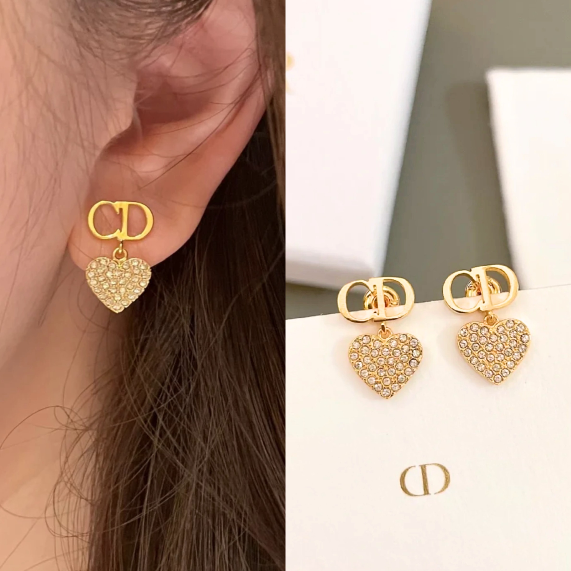 【ハートが可愛い】Dior Clair D Lune ピアス