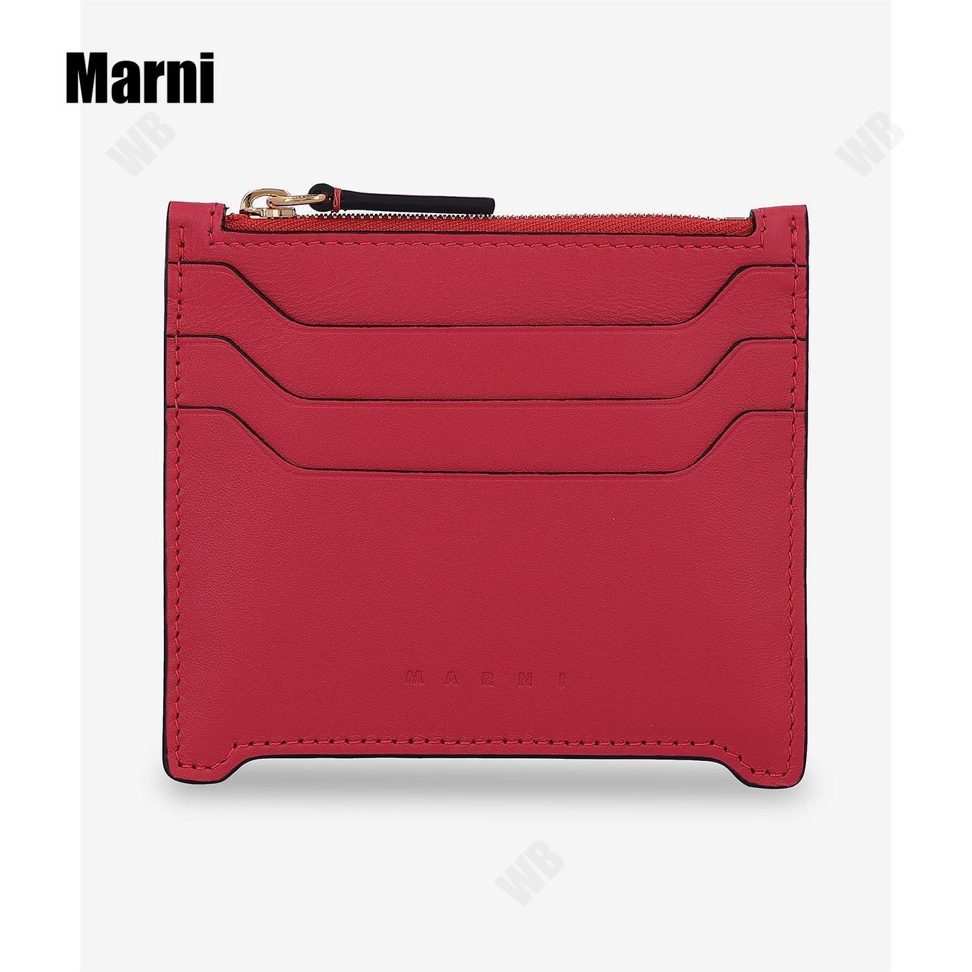 [Marni] leather zipper card holder - tulip / ☆送料込☆