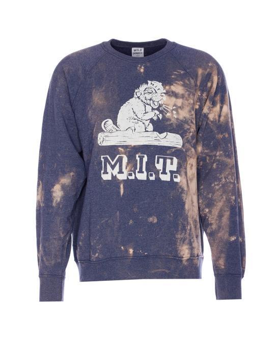 Tシャツ・カットソー WILD DONKEY Men Hoodies MIT BLEACHED BLU Purple
