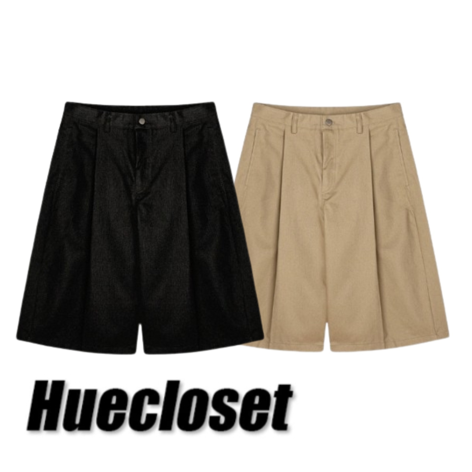 ハーフ・ショートパンツ HUECLOSET MBermuda Pintuck Cotton Pants