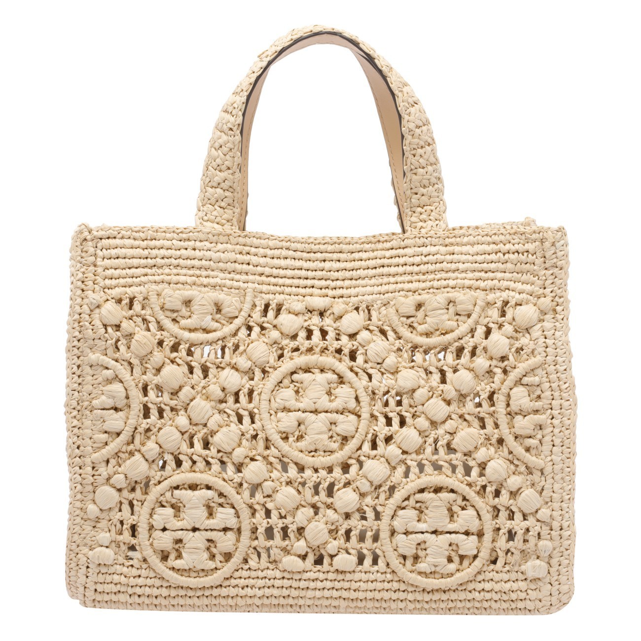 トートバッグ Tory Burch RAFFIA T MONOGRAM TOTE BAG