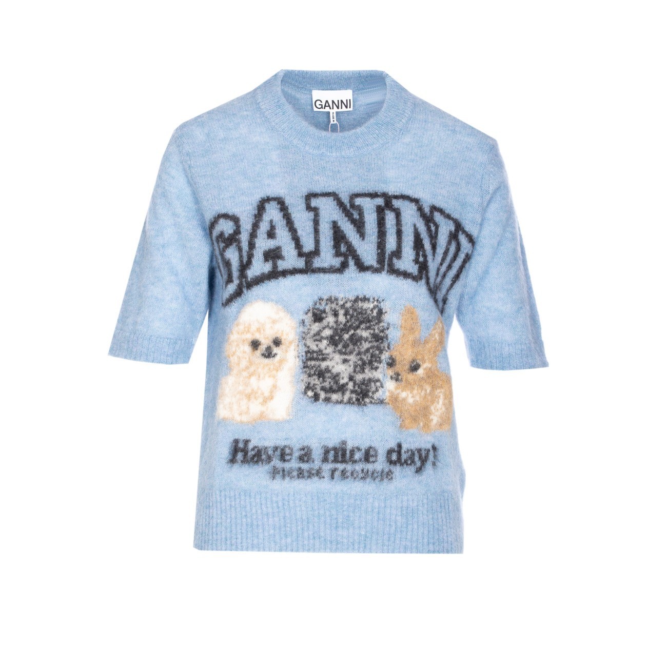 Tシャツ・カットソー Ganni LOGO PUPPIES T-SHIRT