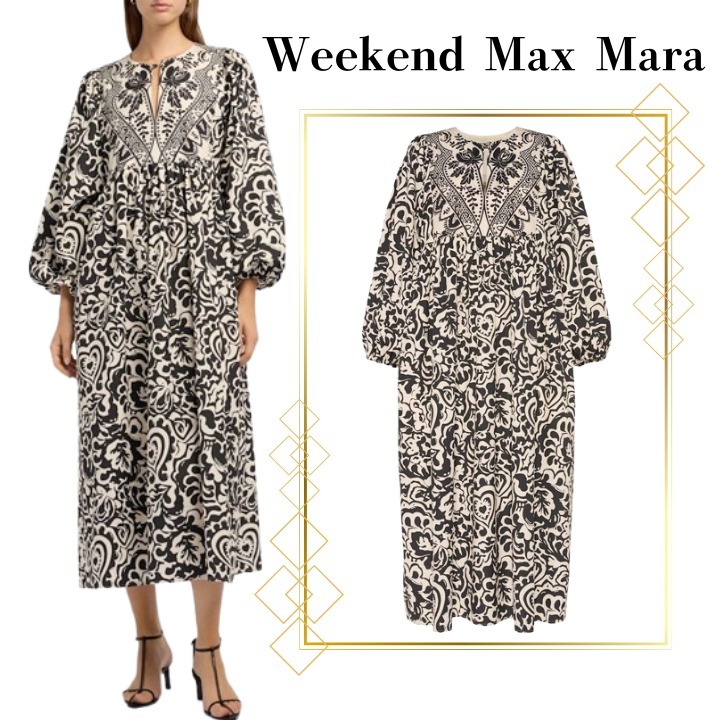 ◆Weekend Max Mara◆アンツィオ プリント ポプリンミディドレス