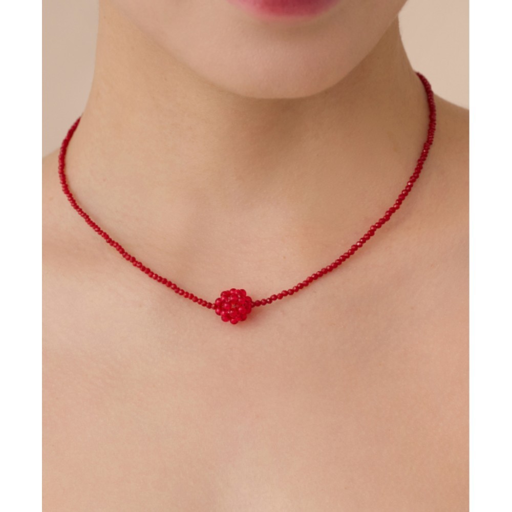 ★HAS★ HU003 Red beads ball necklace