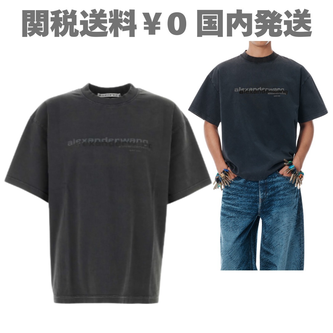 【アレキサンダーワン】ロゴ半袖Ｔシャツ クルーネック ブラック