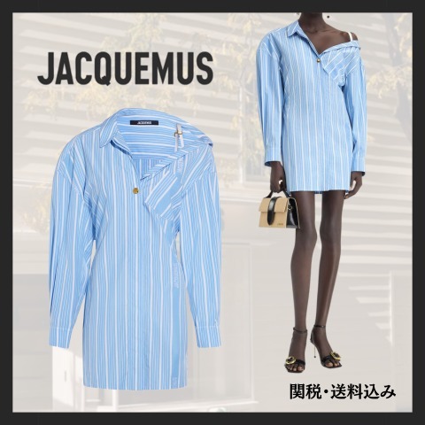 【JACQUEMUS】 ストライプのコットンドレス 243DR09416913EV