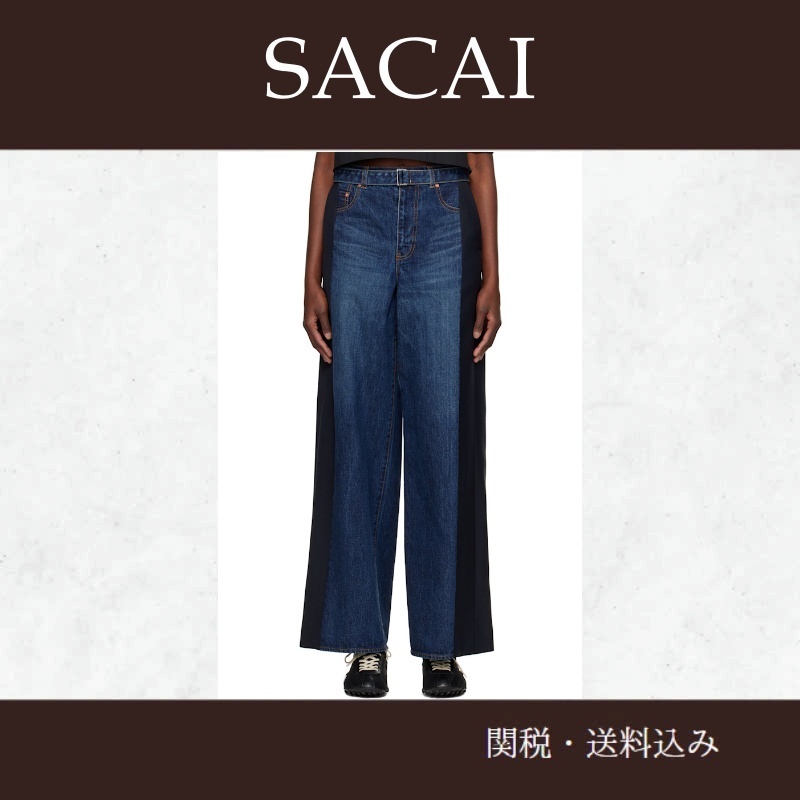 sacaiサカイ★ブラック＆ネイビー デニム＆スーツ ジーンズ