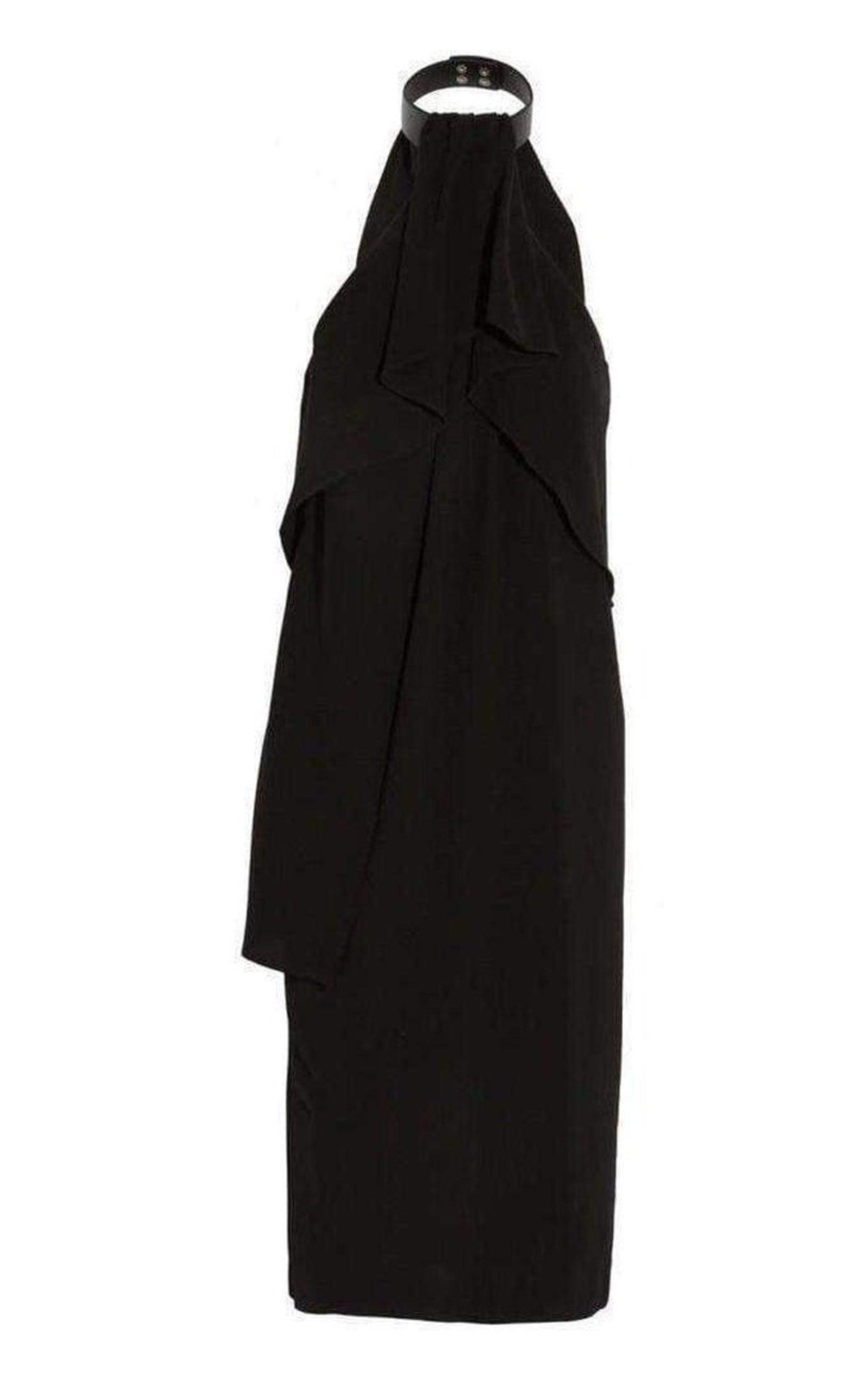 パーティードレス Ruffled Halterneck Crepe Dress