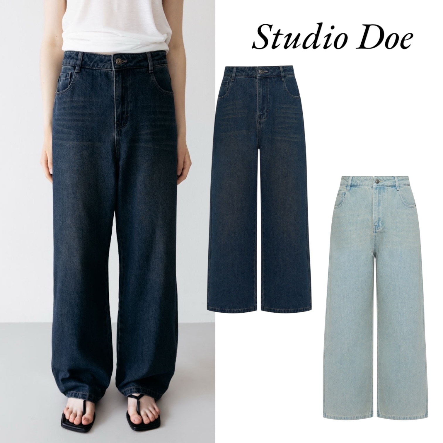 ★Studio Doe Washed Baggy Jeans ジーパン/送料込