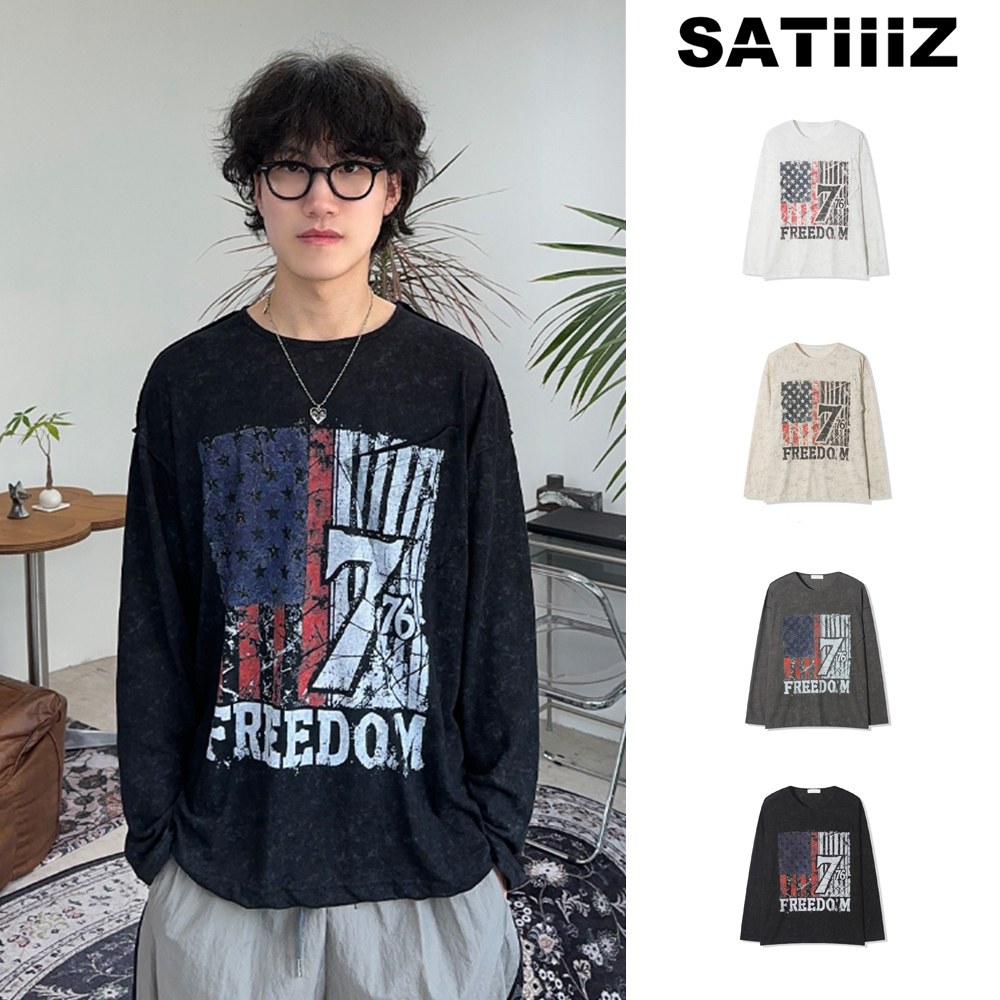 【SATIIIZ】Fade Flag Long Sleeve