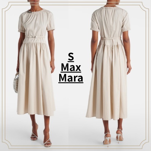 【S Max Mara】テリー コットン ポプリン ミディドレス