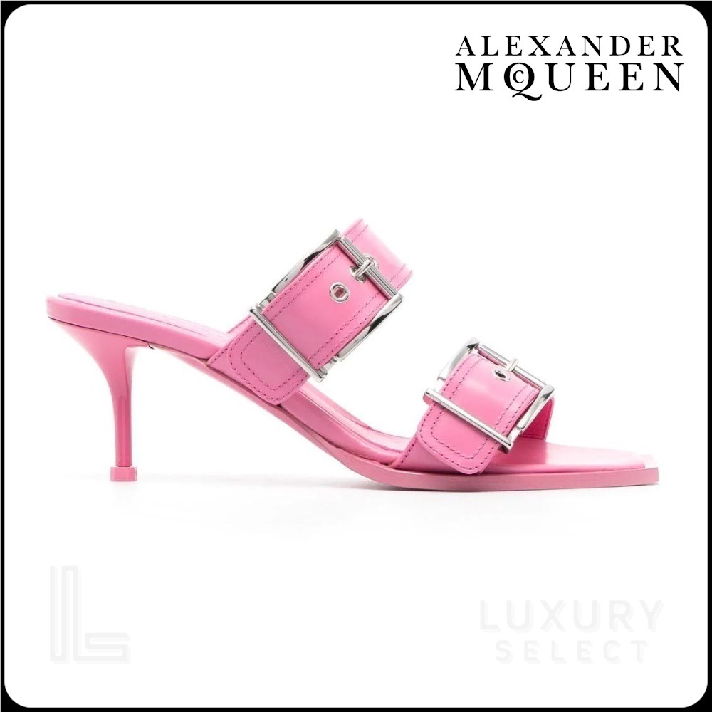 【Alexander McQueen】DOUBLE BUCKLE PUNK MULE 90MM◆709991WHS