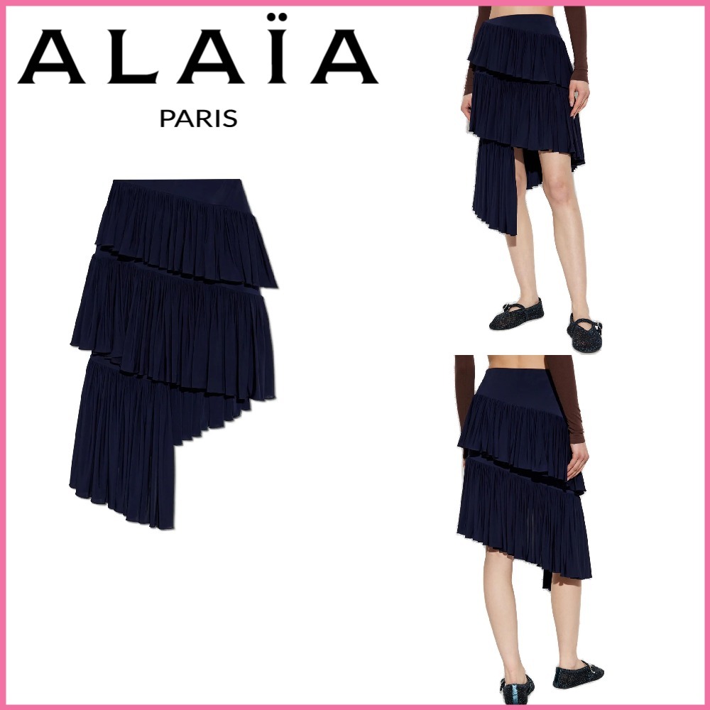 SALE【Alaia】アシンメトリー ジャージー スパイラル スカート